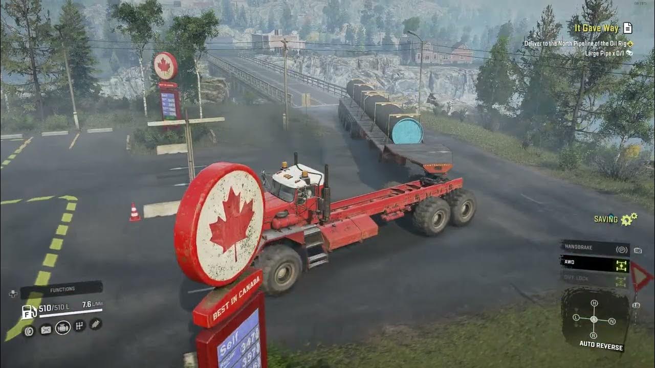 SnowRunner, Season 10, Two Large Pipes in one go. YouTube