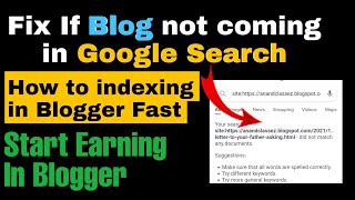 How to index post in Blogger - Fix if blog is not coming in Google Search | Google search console screenshot 4