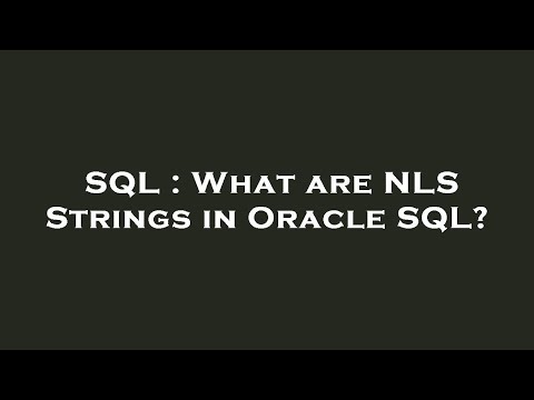 Video: Was ist ein NLS-String?