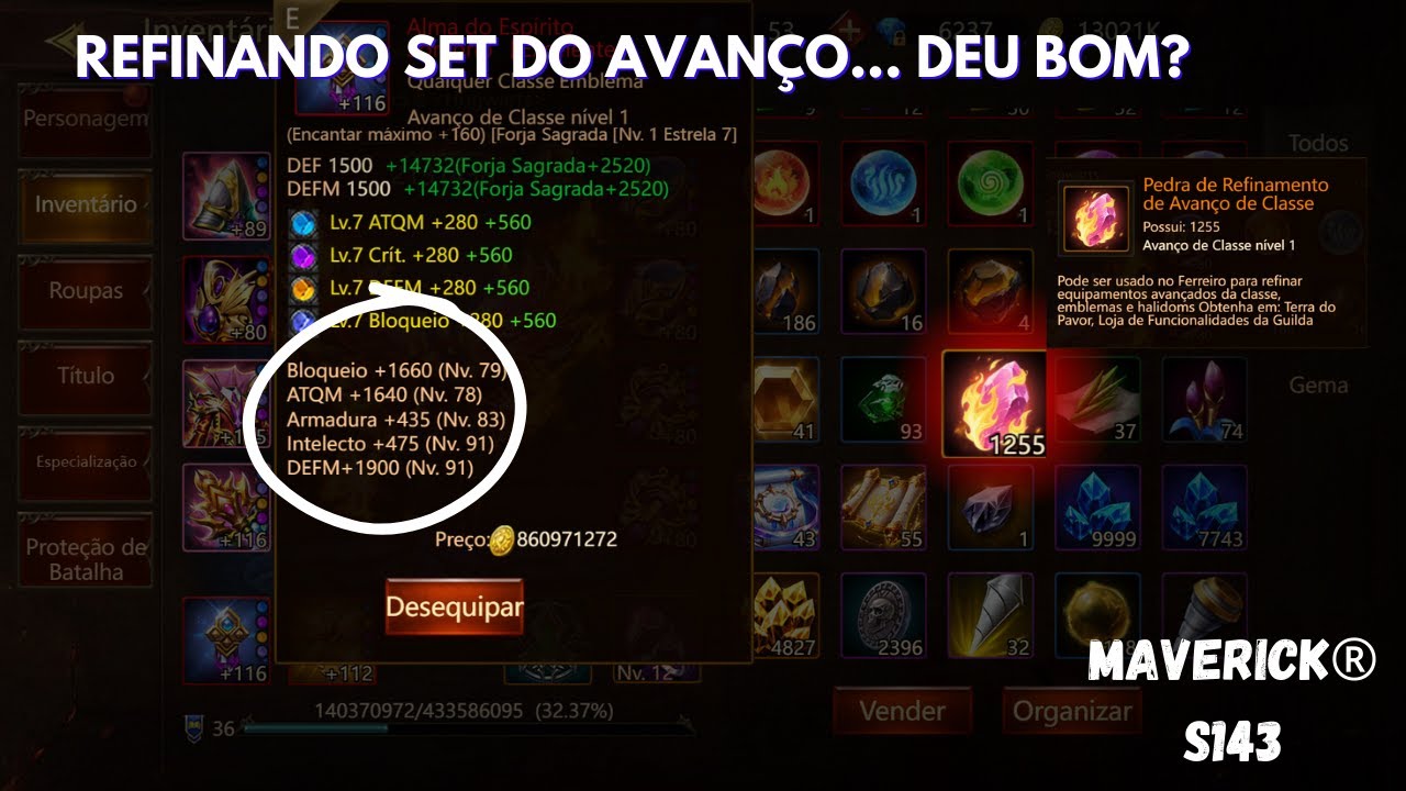 Gastando recurso refinando set do avanço no wartune ultra - Top 1 s143