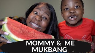 MOMMY & ME  HEALTHY MUKBANG * MOMMYS NEW BOYFRIEND ? *| IAMJUSTAIRI