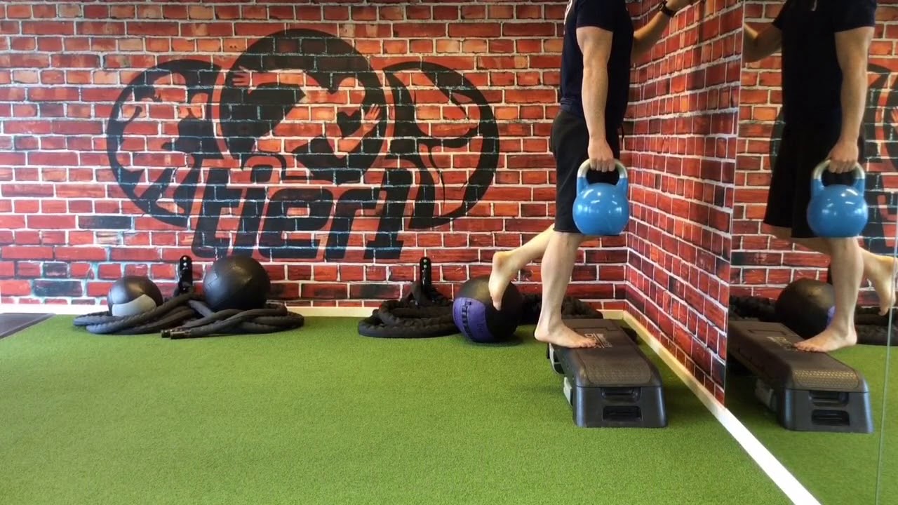 Single Leg Isometric Heel Raise With Weight - YouTube