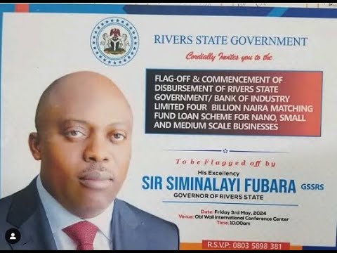 [LIVE] RIVERS STATE FLAG-OFF OF GOVT/BANK OF INDUSTRY SMEs LOAN SCHEME
