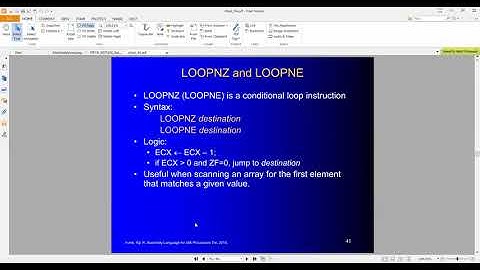 Assembly Language | LOOPZ | LOOPE | LOOPNZ | LOOPNE