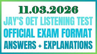 OET LISTENING TEST 11.03.2026 #oet #oetexam #oetnursing #oetlisteningtest