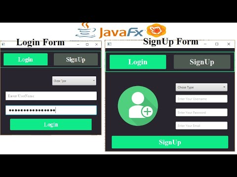 JavaFX Scene Builder Tutorial 38 - Login and SignUp page design with MySQL Database Integration