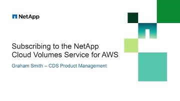 Subscribing to NetApp Cloud Volumes Service for AWS