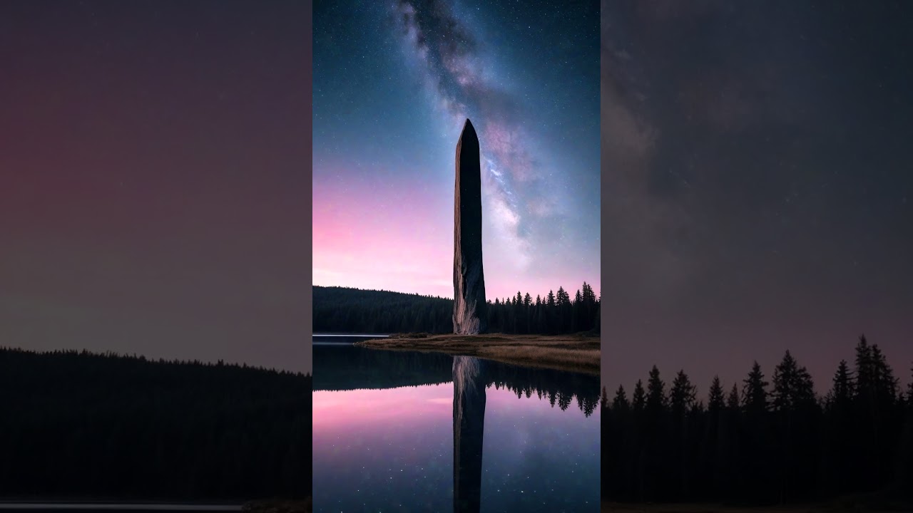 Смотреть «Massive Monolith Beneath the Milky Way Reflected in a Pink Sky Lake 🌌🖤🌸💧» на YouTube Смотреть «Massive Monolith Beneath the Milky Way Reflected in a Pink Sky Lake 🌌🖤🌸💧» на YouTube