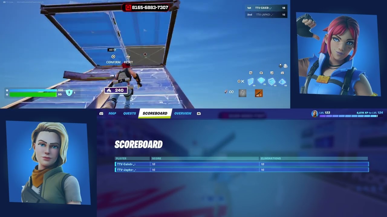 Fortnite Double EDITS on Split screen Controller (60fps!) World Record?