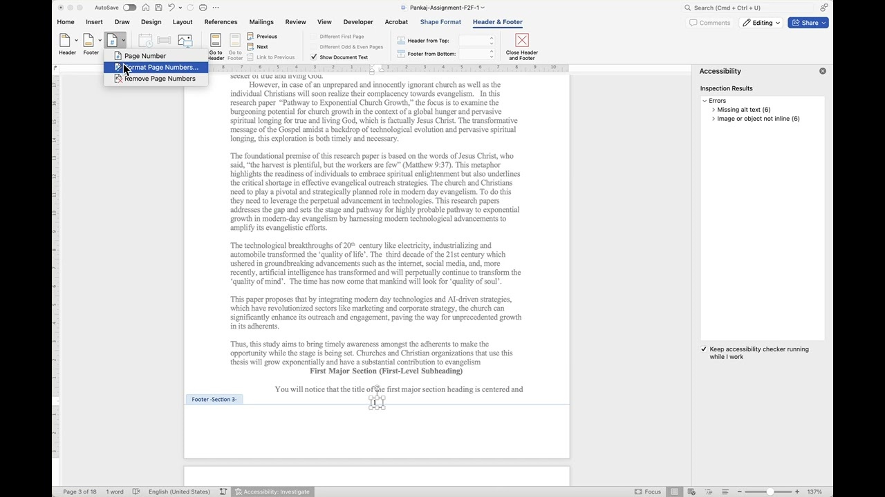 Insert Page Number - Chicago Turabian style