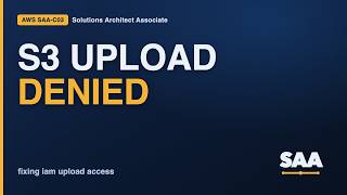 S3 Upload Fails Fix IAM PutObject Permissions | SAA-C03