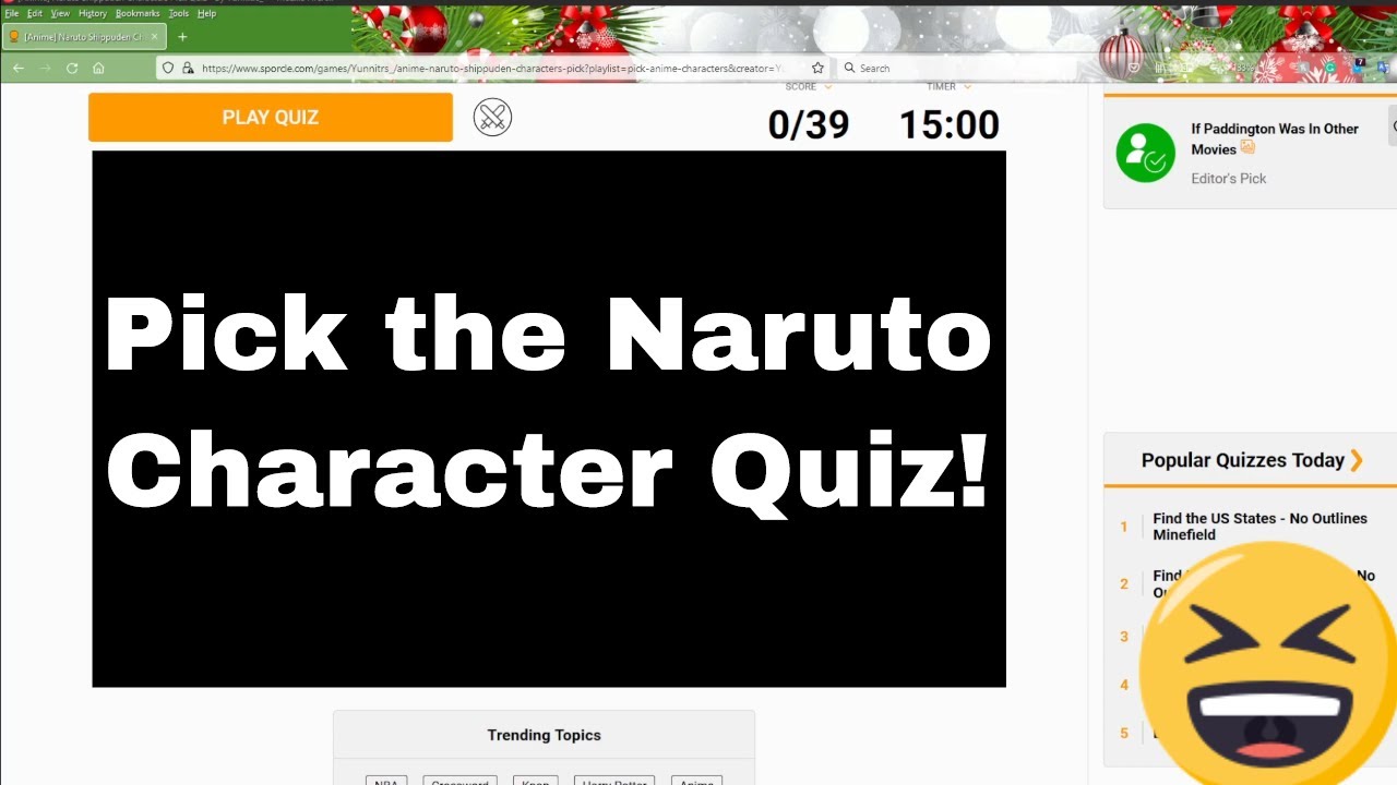 Pick the Naruto Character Quiz!!! (Sporcle Quizzes) YouTube