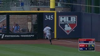 WSH@MIL: Perez's ground-rule double adds to lead
