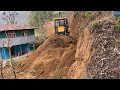 Remote Mountain Village Road Work with Mountain Villagers and JCB Backhoe