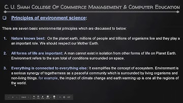 B.B.A SEM-1 ENVIRONMENTAL SCIENCE  U1 PART VII  BY PROF. BHARTI PARMAR