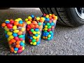 Crushing Crunchy & Soft Things by Car! Experiment Car vs Cola Mirinda Candy Balloons Car toys