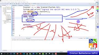 Estructura switch con tipo numerico char  y string en JAVA
