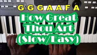 How Great Thou Art Slow Easy Piano Tutorial For Beginners chords