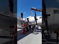 The Starboard engine about to be lifted away.
