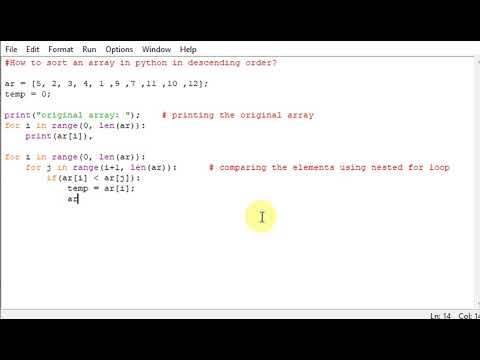How to sort an array in python in descending order