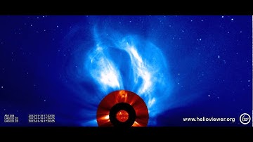 Earth-directed Coronal Mass Ejection recorded by SOHO on January 19th, 2012