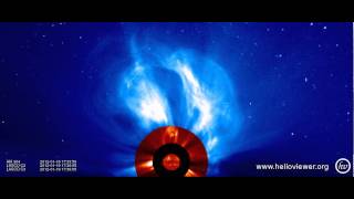 Earth-directed Coronal Mass Ejection recorded by SOHO on January 19th, 2012