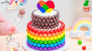 Rainbow Chocolate Cake 🌈 Wonderful Miniature Rainbow Chocolate Cake | Tiny Baker