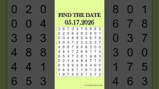 Find Today's Date-05.17.2026 - Word Search Puzzle-FIND BOTH #numbersearch #numberpuzzle #todaysdate