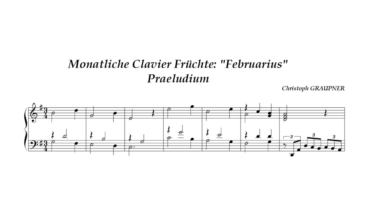 Christoph Graupner – Monatliche Clavier Früchte: Februarius