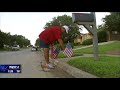 Flags line the streets in Irving for Fourth of July