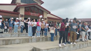 Crossing the Bridge ceremony - Crossett Middle School to Crossett High School