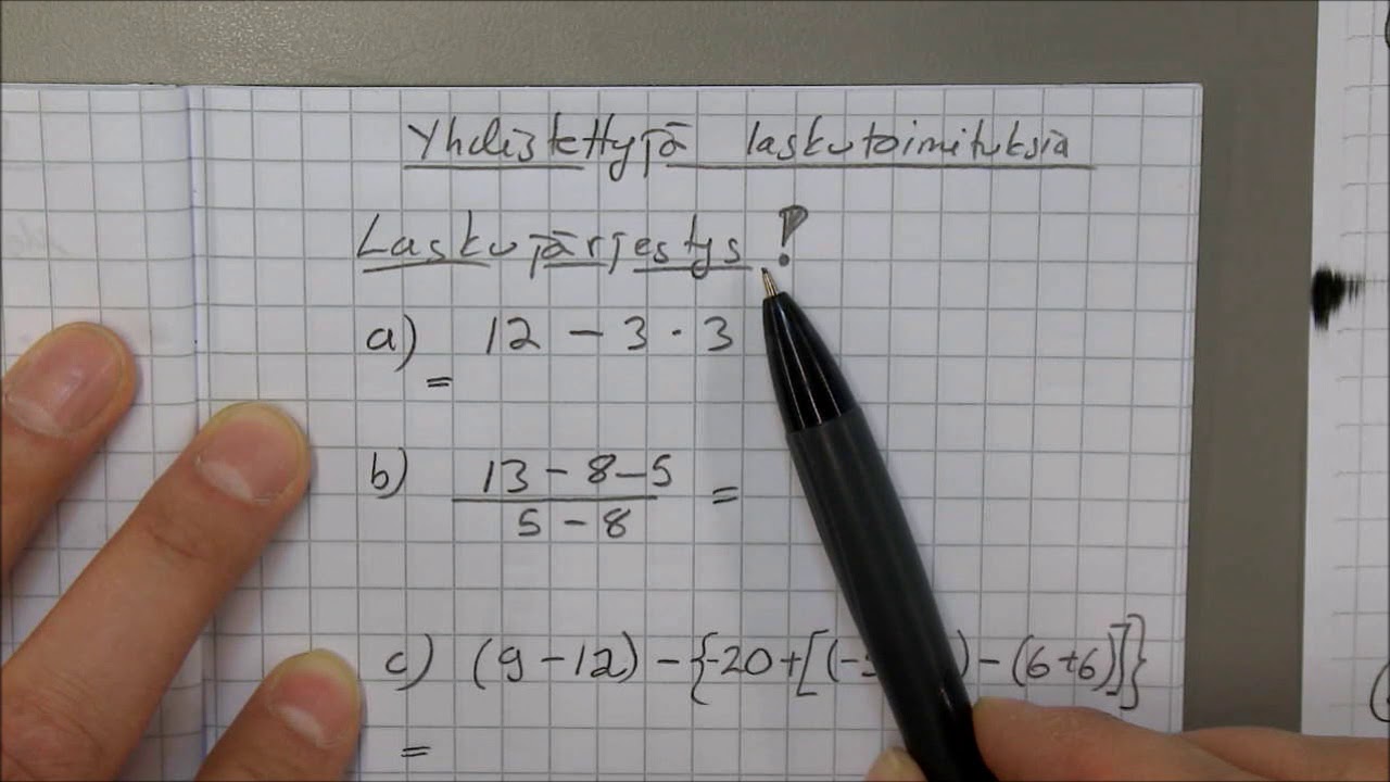 Peruslaskutoimitukset osa2 (Jakolasku ja yhdistetyt laskutoimitukset)