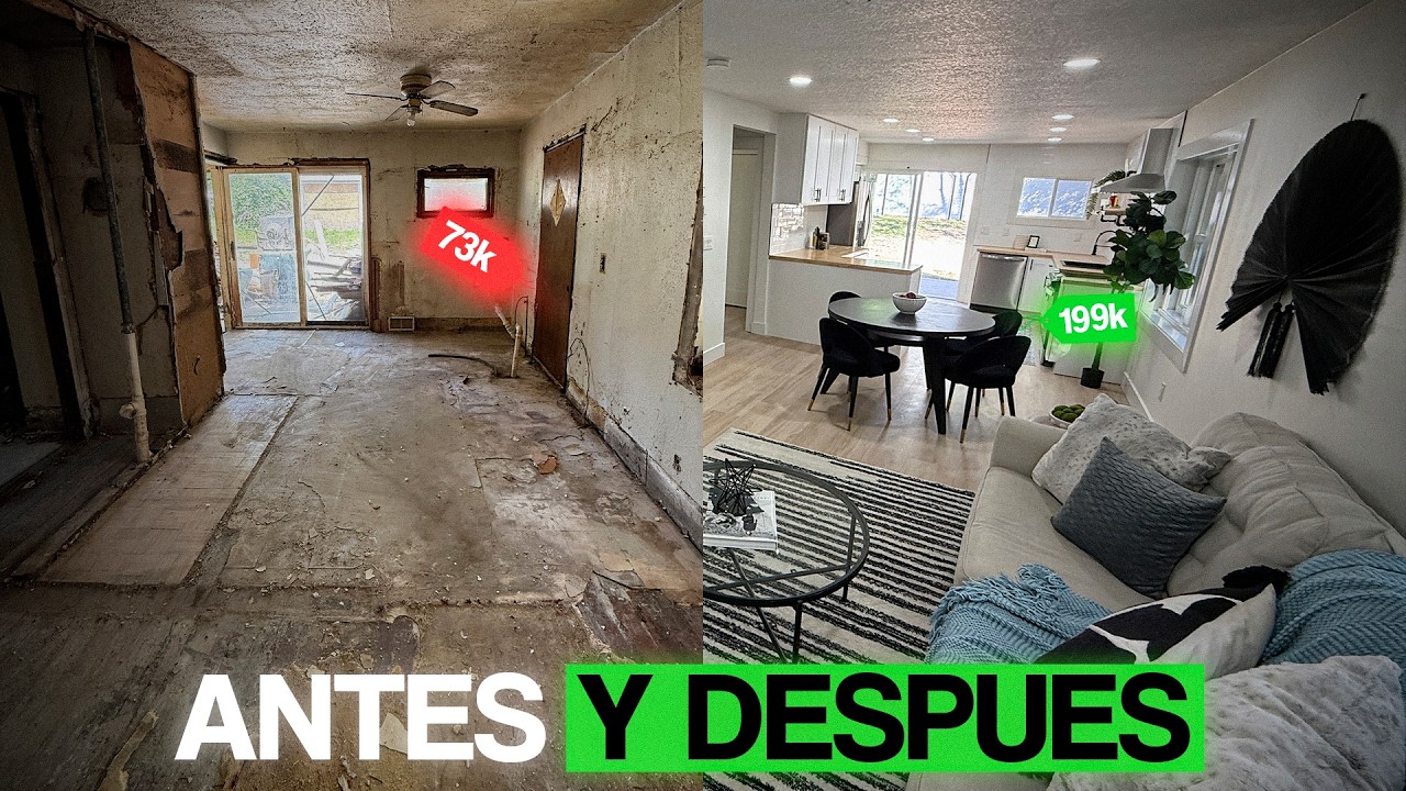 House Flip paso a paso: de $73K a $199K (Antes y Después)