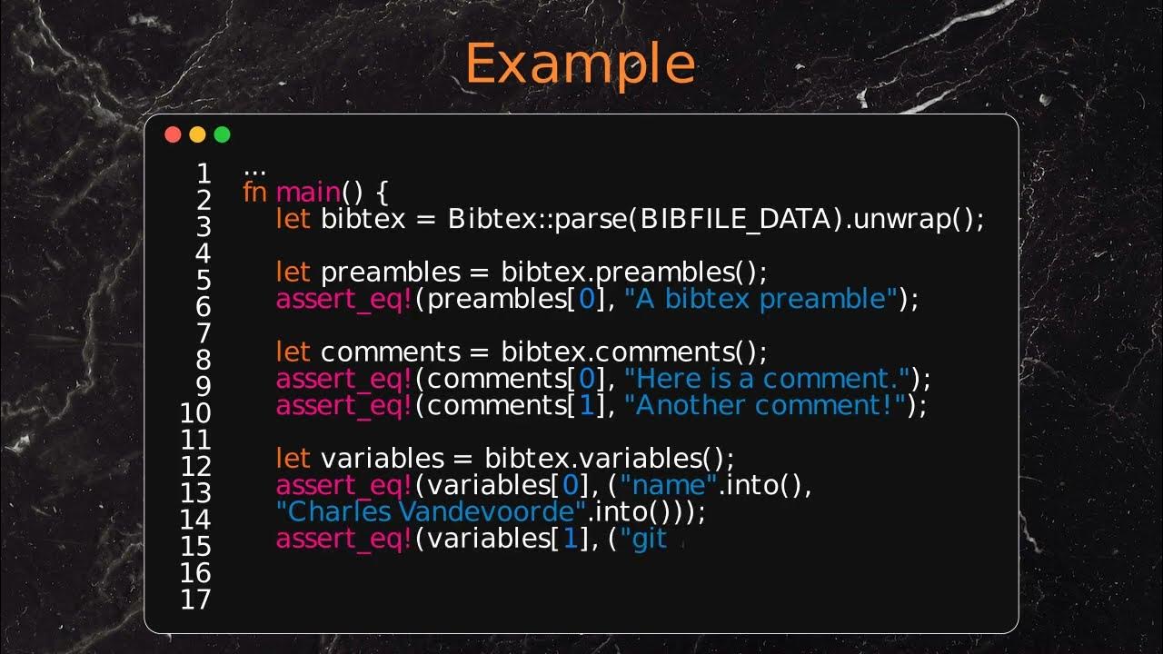 Rust Examples Parsing Bibtex YouTube