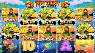 BIG BASS HOLD AND SPINNER - EPIC WIN 10X MULTIPLIER AND 5 SCATTERS - 20 FREE SPINS BONUS BUY ONLINE screenshot 2