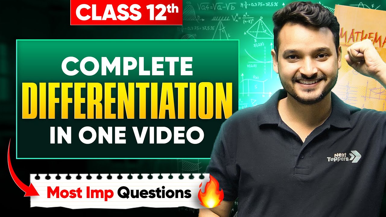 Class 12 Maths Board Marathon | Complete Differentiation in One Video | CBSE 12th Boards Preparation