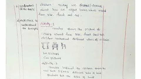 3rd Class Maths lesson plan ( shapes and spatial understanding - 1)