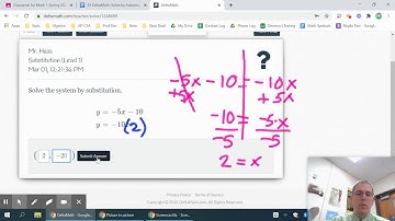 DeltaMath: Solve by Substitution