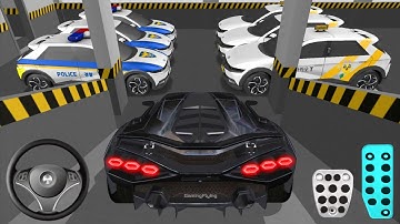 New Golden Lamborghini Stuck in Parking Garage with Supercars - 3D Driving Class - Android Gameplay