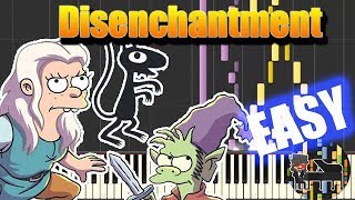 Vignette de la vidéo "EASY Main Theme - Disenchantment [Piano Tutorial] (Synthesia) HD Cover"
