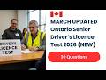 MARCH UPDATED Ontario Senior Driver’s Licence Test 2026 (NEW) 30 Questions & Answers