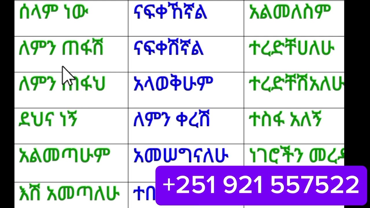 የአማርኛ ቃላት ምስረታ ለጀማሪዎች የሚሆን #amharic 0921557522