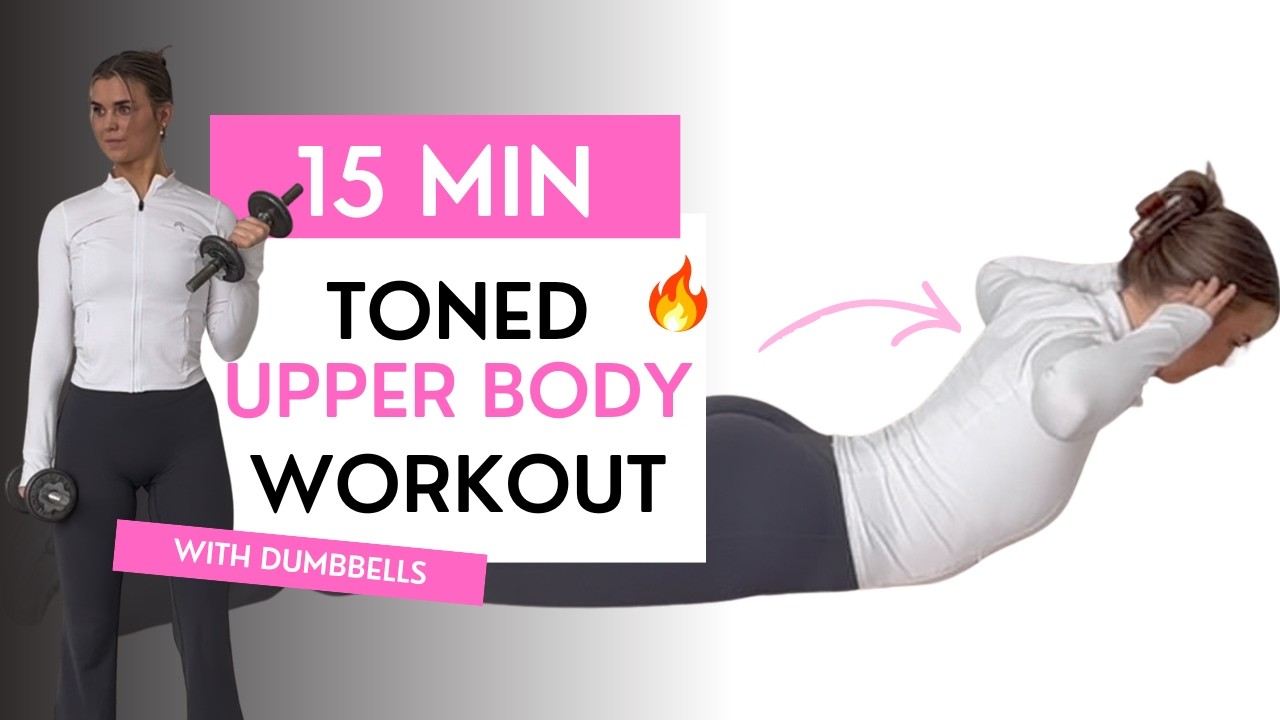 15 MIN TONED UPPER BODY - Back, Shoulders & Biceps with dumbbells (No ...