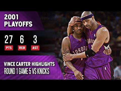 Vince Carter Highlights Playoffs Game 5 Raptors vs Knicks (05.04.2001) 27pts, Must Win Game! - 동영상