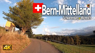 Driving across the Bern-Mittelland from Schwarzenburg to Wichtrach, Switzerland 🇨🇭