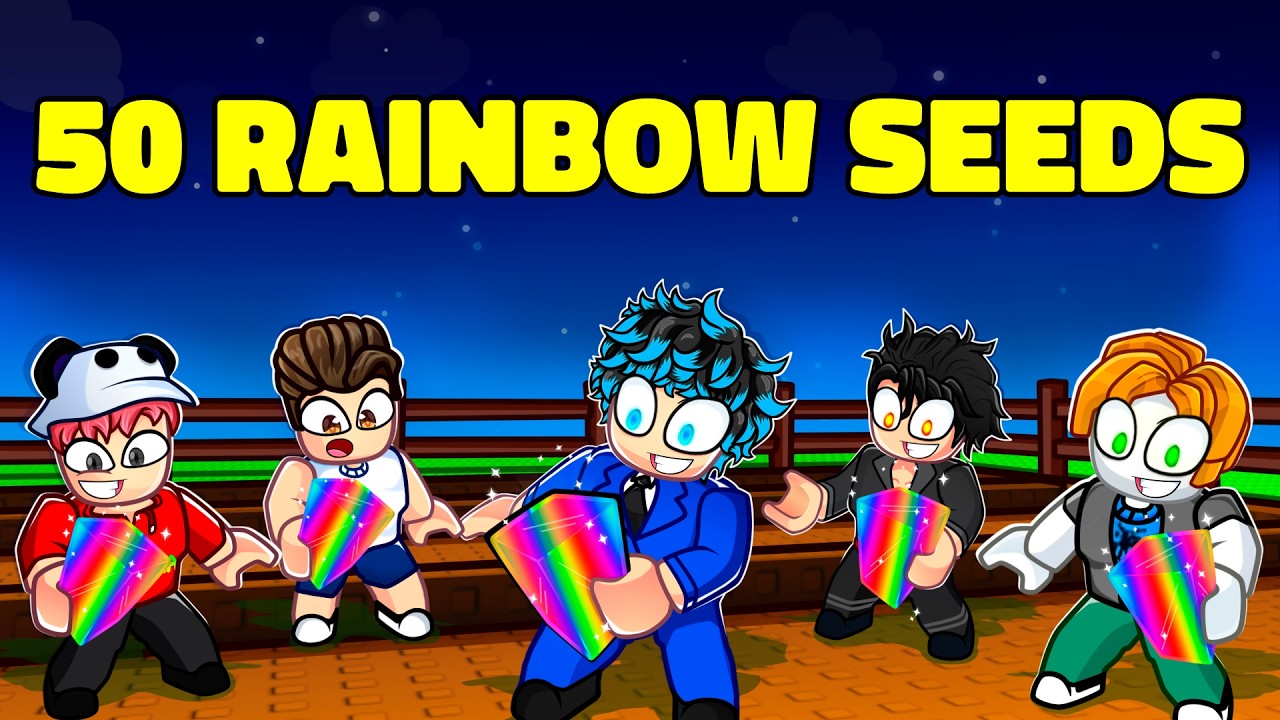We Got the RAREST Plants Using 50 RAINBOW SEEDS in Grow a Garden 2!