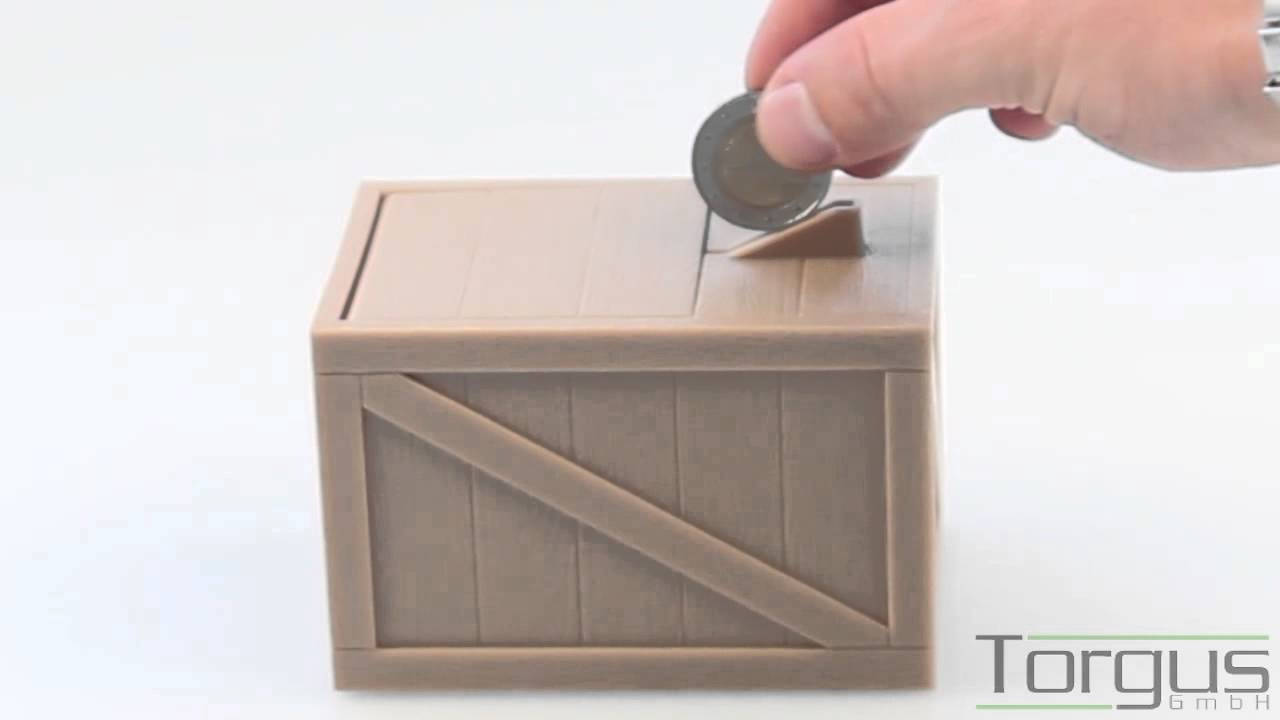 Spardose Katze in einer Kiste - Produktvideo