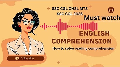 How to solve reading comprehension passage for SSC CGL CHSL MTS SSC CGL 2026#ssc #ssccgl