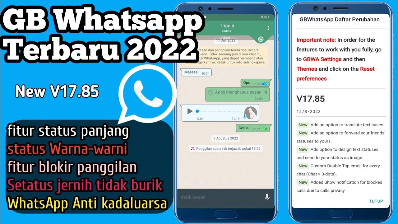 GB Whatsapp Terbaru 2022 || WhatsApp GB Terbaru 2022 || Wa GB Versi 17.85