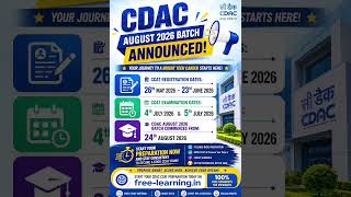CDAC CCAT Exam 2026, Registration Date Announced, CDAC CCAT August batch 2026